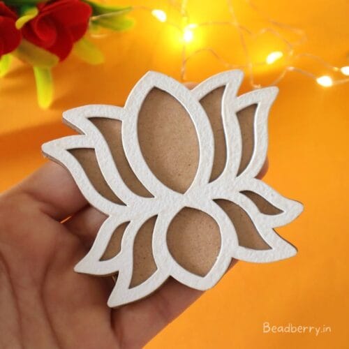 Lotus MDF Rangoli Stencil/Cutout-3 Inch