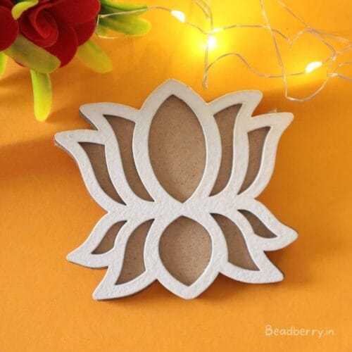 Lotus MDF Rangoli Stencil/Cutout-3 Inch