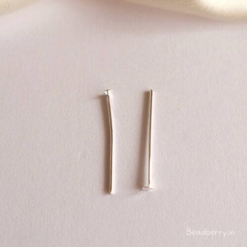 Silver-Plated Head Pins For Jewelry Making | 24mm |100Pcs