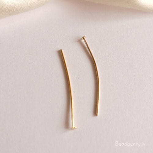 Gold-Plated Head Pins For Jewelry Making | 24mm |100Pcs