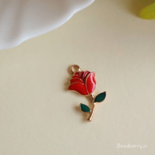 Enamel Red Rose Charm/Pendant