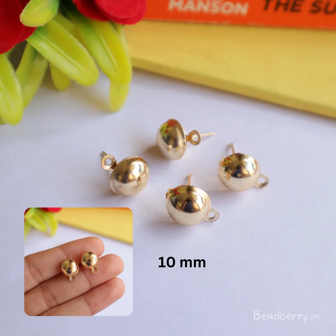 Golden Earrings Post Studs