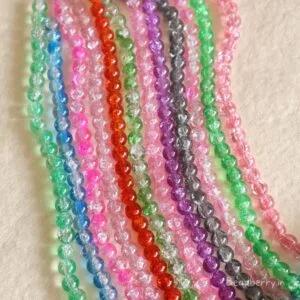 Crackle Glass Beads | 1 String | Size: 8mm