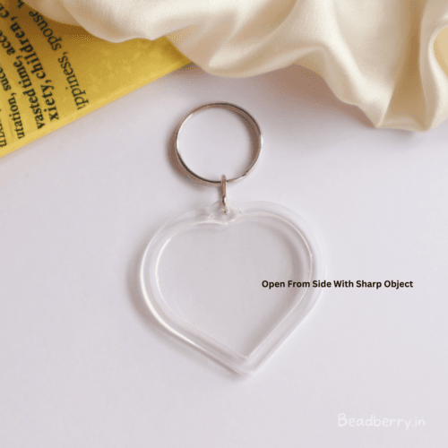 Transparent Heart Acrylic Blank DIY Photo Frame Keychain