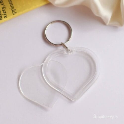 Transparent Heart Acrylic Blank DIY Photo Frame Keychain