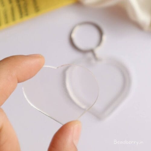 Transparent Heart Acrylic Blank DIY Photo Frame Keychain