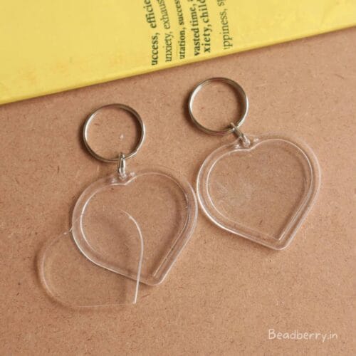 Transparent Heart Acrylic Blank DIY Photo Frame Keychain