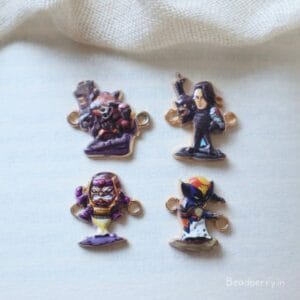 3D Marvel Character Charms-Set Of 4