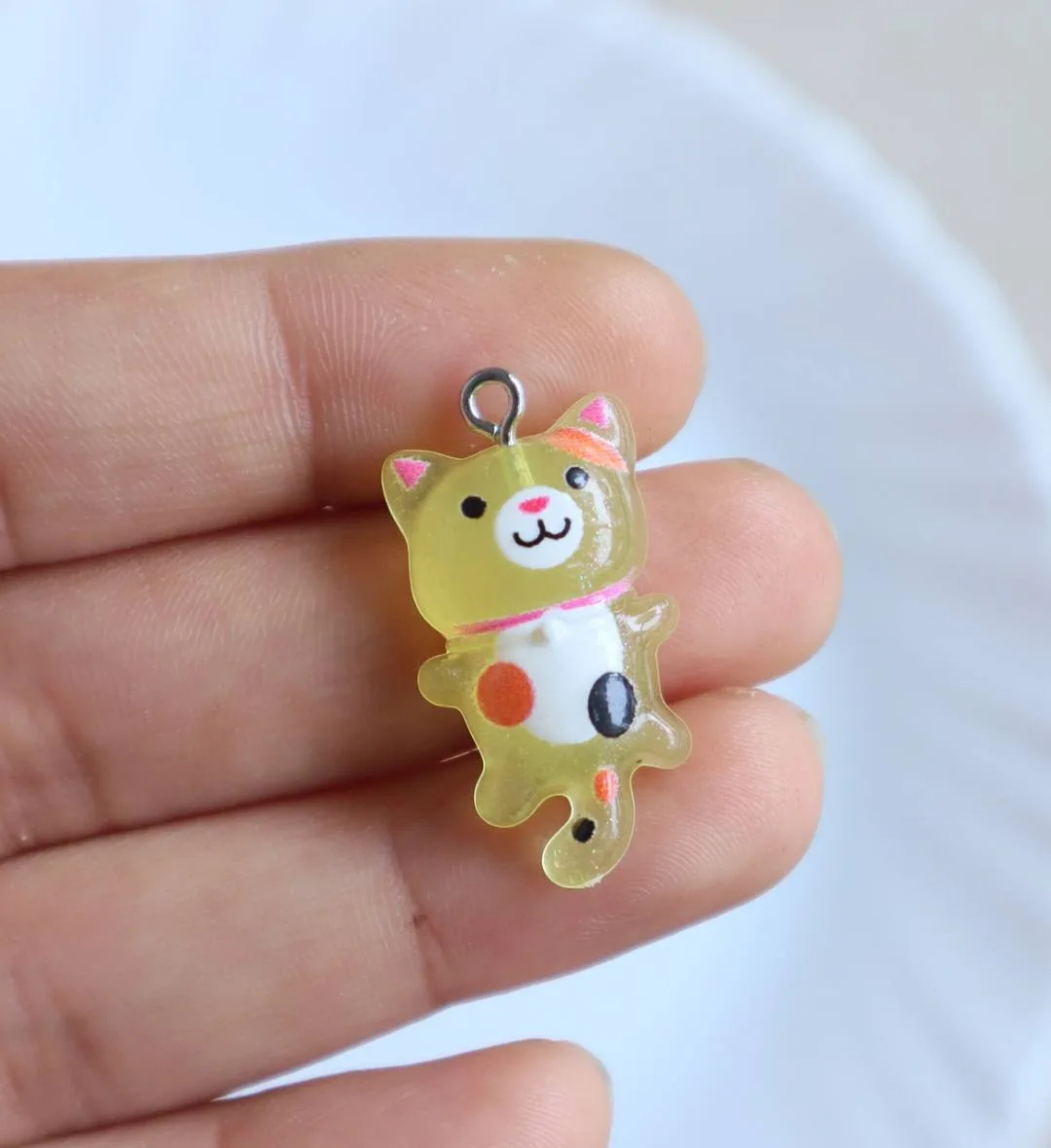 Yellow Cat Resin Charm