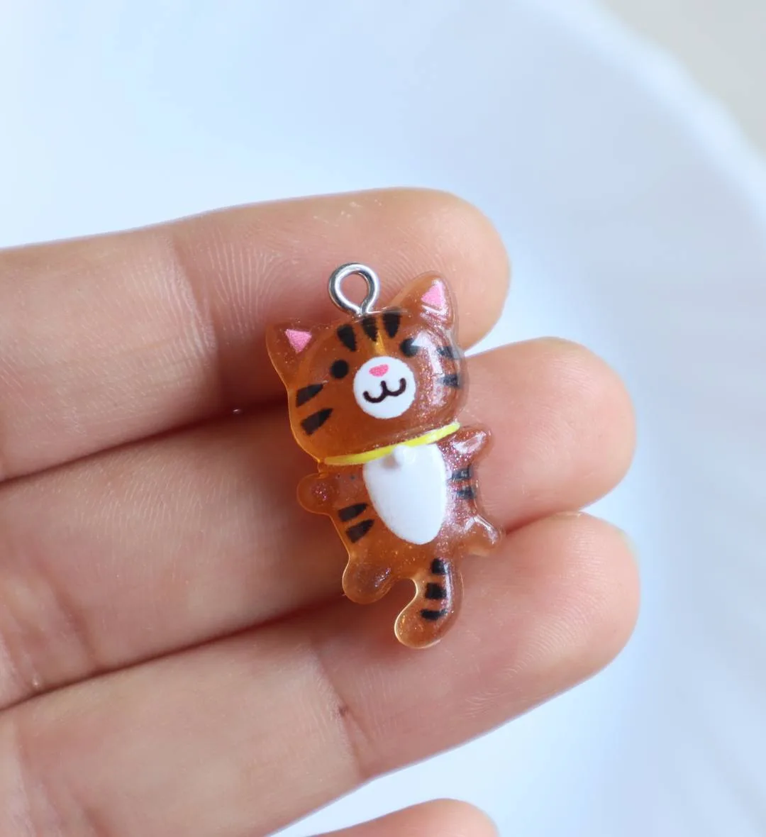 Brown Cat Resin Charm