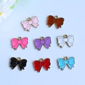 Trendy Enamel Bow Charms