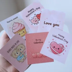 Valentine Mini Cards – Set of 6 | Cute Love Notes & Sweet Messages
