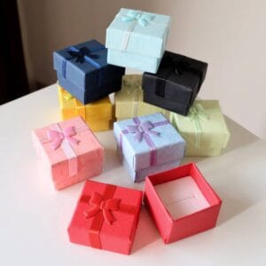 Ring Gift Box With Ribbon Bow | Size: 4X4X3cm
