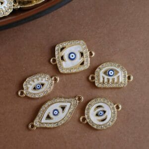 Sparkling Evil Eye Connector Charms