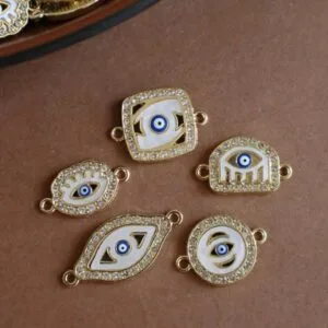 Sparkling Evil Eye Connector Charms