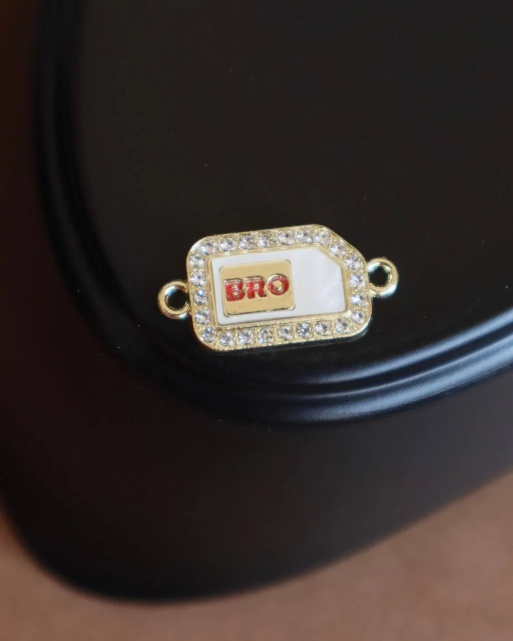 Bro Crystal Connector Charm