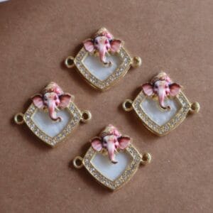 Elegant Pink Ganpati Connector Charm
