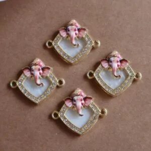 Elegant Pink Ganpati Connector Charm