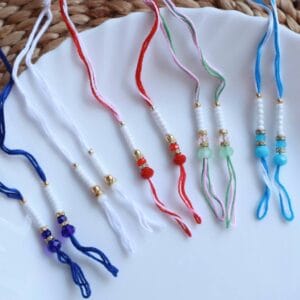 Crystal Beaded Rakhi Making Ready Threads (Set Of 4)