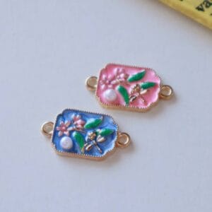Floral Pearl Connector Charms