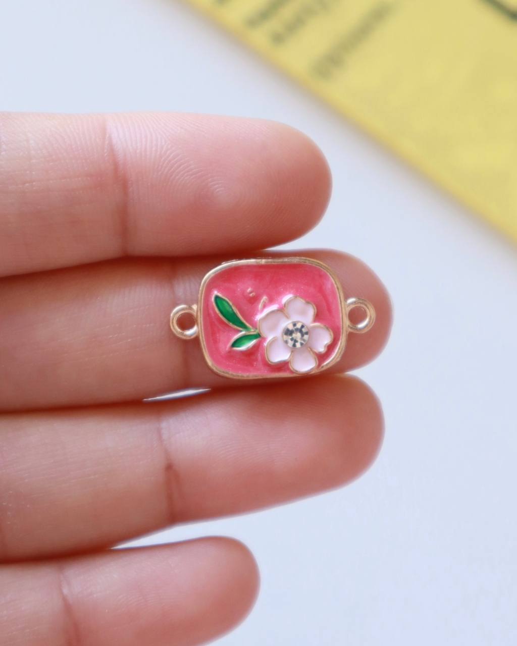 Minimal Flower Connector Charm