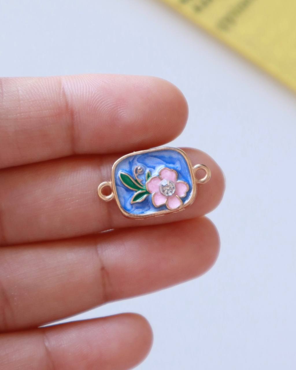 Minimal Flower Connector Charm