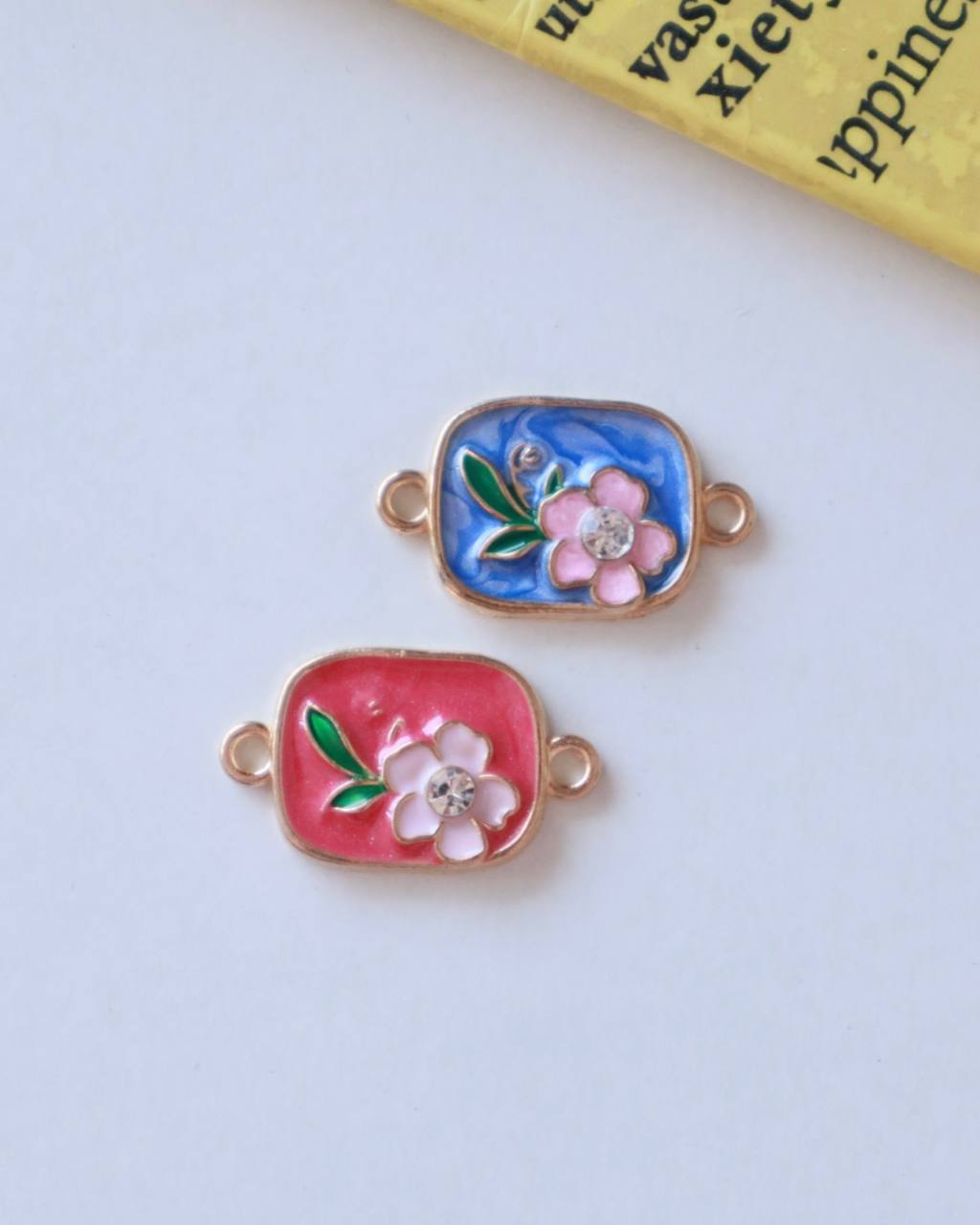 Minimal Flower Connector Charm