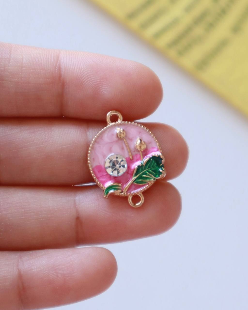 Aesthetic Tulip Enamel Connector Charm