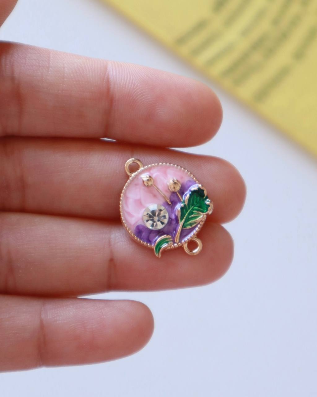 Aesthetic Tulip Enamel Connector Charm
