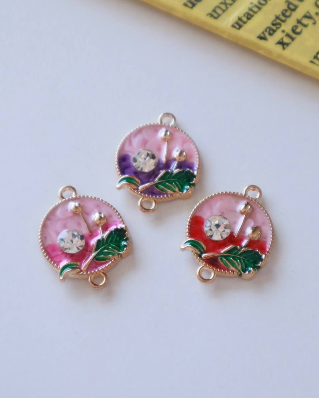 Aesthetic Tulip Enamel Connector Charm