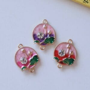 Aesthetic Tulip Enamel Connector Charm