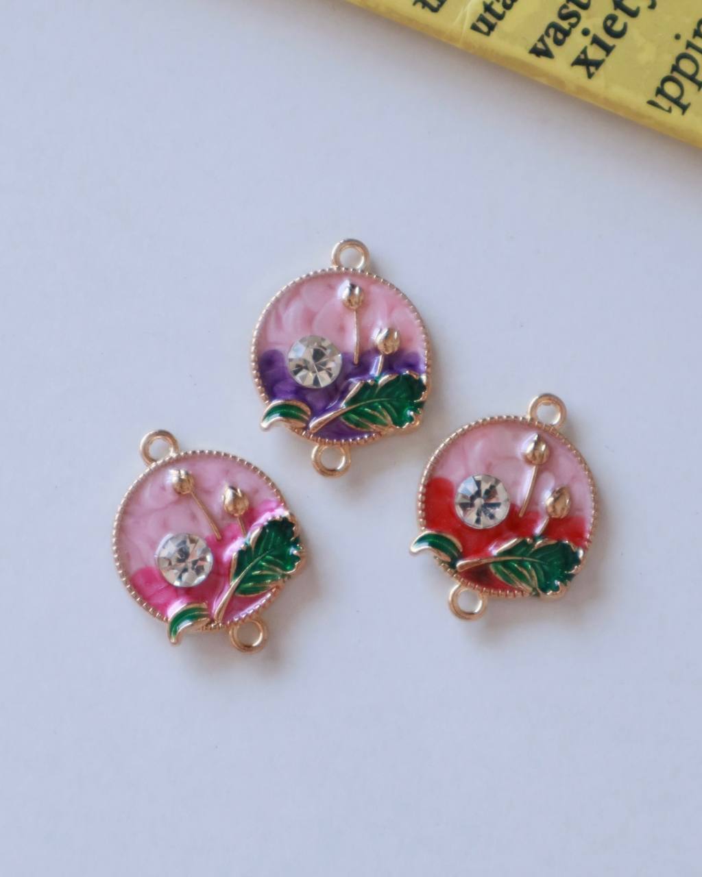 Aesthetic Tulip Enamel Connector Charm