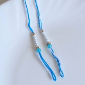 Blue Beaded Rakhi Ready Thread