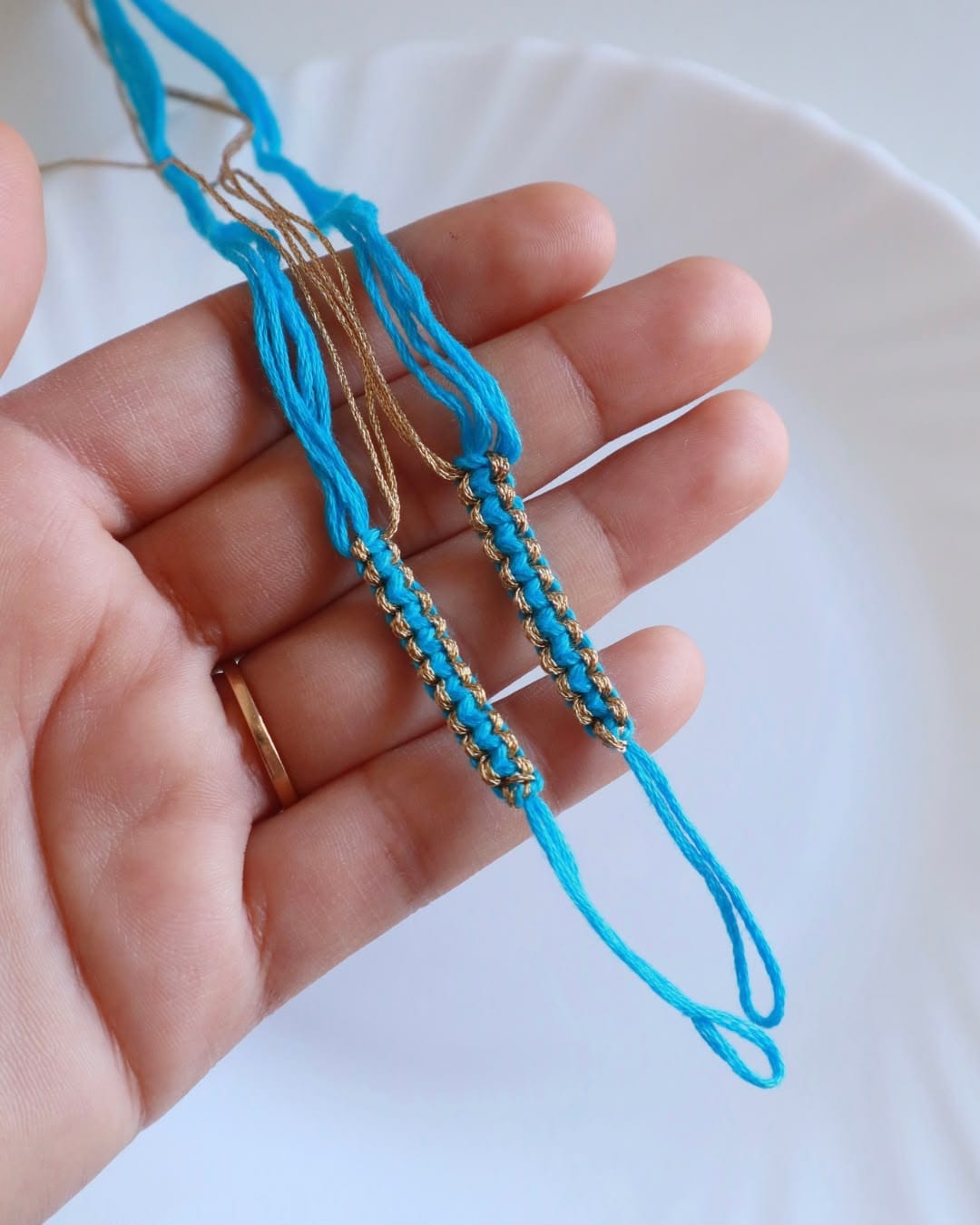 Golden Twist Rakhi Making Threads