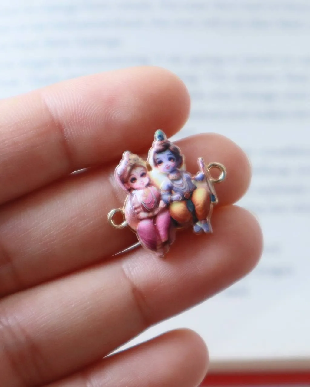 Radha Krishna Rakhi Connector Charm