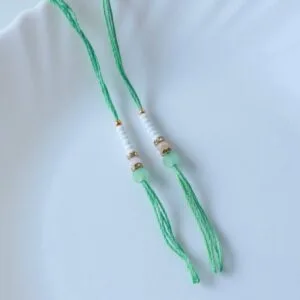 Pastel Green Crystal Rakhi Ready Threads
