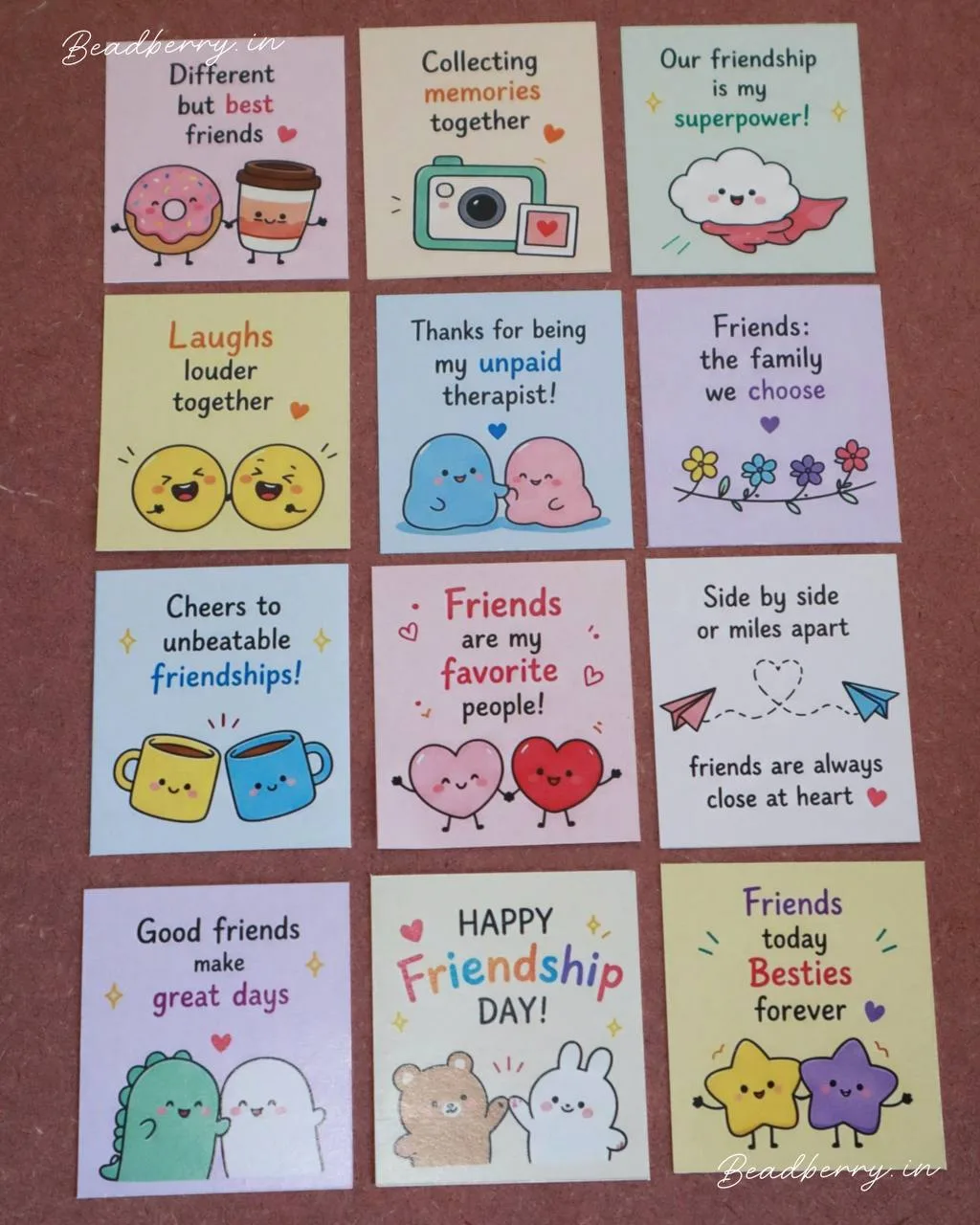 Friendship Day Mini Cards-Set of 12