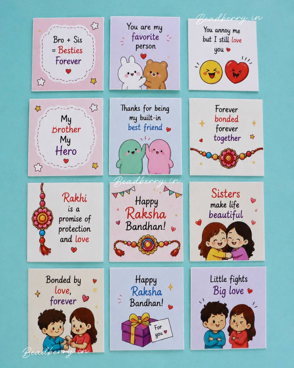Rakshabandhan Mini Cards-Set of 12