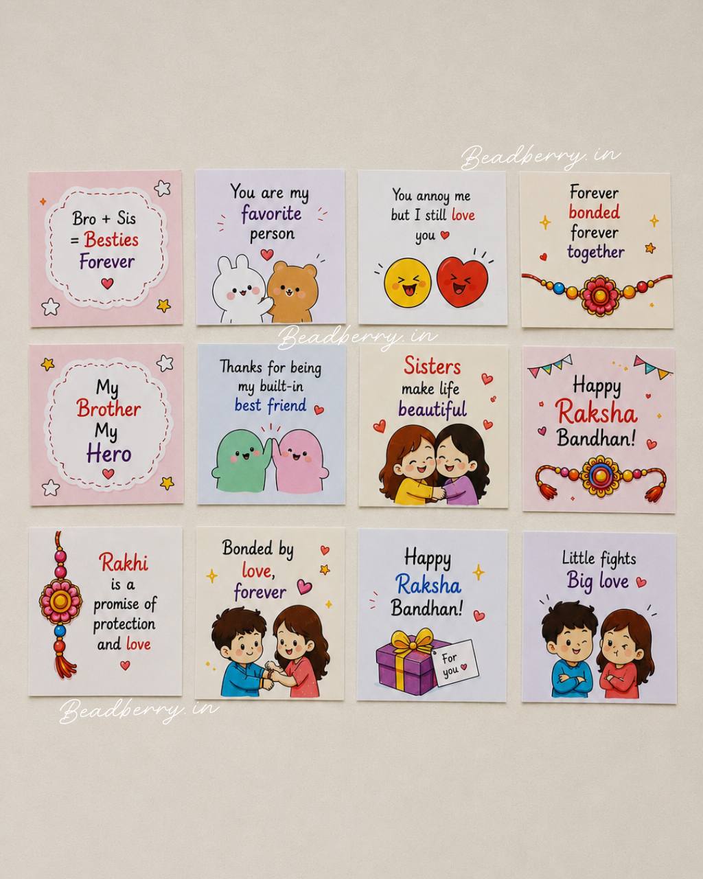 Rakshabandhan Mini Cards-Set of 12