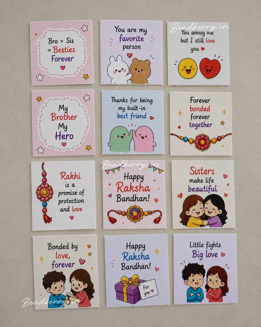 Rakshabandhan Mini Cards-Set of 12