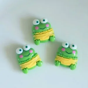 Cute Green Frog Flatback Charm