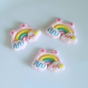 Kawaii Pastel Rainbow & Cloud Flatback Charm