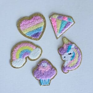 Cute Pastel Chenille Patch Stickers