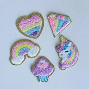 Cute Pastel Chenille Patch Stickers