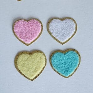 Pastel Chenille Heart Patch Stickers